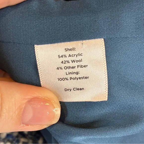 Classic Talbots Teal Tweed Wool-Blend Blazer — Size 14 - Picture 3 of 10